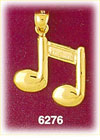 14K Gold Beamed Music Notes Charm