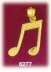 14K Gold Beamed Musical Notes Charm