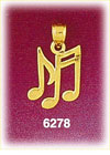 14K Gold Eighth & Sixteenth Music Notes Charm