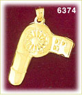 14K Gold Hair Dryer Charm