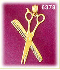 14K Gold Hair Scissors & Comb Charm