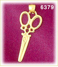 14K Gold Hair Cutting Scissors Charm