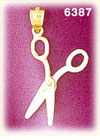 14K Gold 3D Moveable Hair Cutting Scissors Charm