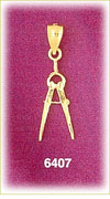 14K Gold Drafting Compass Charm