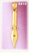 14K Gold Pen Charm