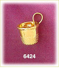 14K Gold 3D Thimble Charm