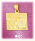 14K Gold Calendar Charm