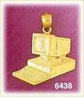 14K Gold Desktop Computer Charm