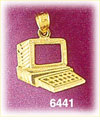14K Gold Computer Charm