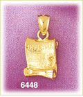 14K Gold 3D Graduation Diploma Scroll Charm