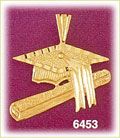 14K Gold Graduation Cap & Diploma Charm
