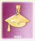 14K Gold Graduation Cap Charm