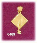 14K Gold Top Of Graduation Cap W/Tassel Charm