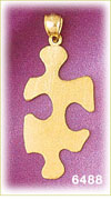 14K Gold Puzzle Piece Charm