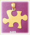 14K Gold Piece Of Puzzle Charm