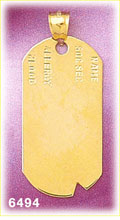 14K Gold ID Dog Tag Charm
