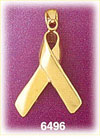 14K Gold Ribbon Charm 3D