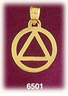 14K Gold Triangle In Circle Charm