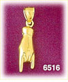 14K Gold 3D Shaka Hand Symbol Charm