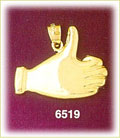 14K Gold Thumbs Up Charm