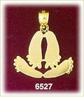 14K Gold Feet Charm