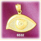 14K Gold Eye Charm