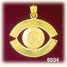 14K Gold Evil Eye Charm