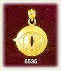 14K Gold Cat's Eye Charm