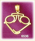 14K Gold Glasses Charm