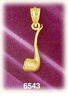 14K Gold Pipe 3D Charm