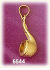 14K Gold 3D Smoking Pipe Charm
