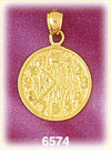 14K Gold Clock Face Charm