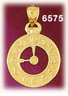 14K Gold Clock Charm