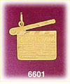 14K Gold Film Slate Charm