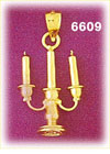 14K Gold 3D Candelabra Charm