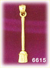 14K Gold 3D Broom Charm