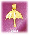 14K Gold Open Umbrella Charm