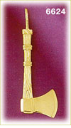 14K Gold 3D Axe Charm