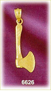 14K Gold Axe Charm
