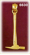 14K Gold 3D Pick Axe Charm