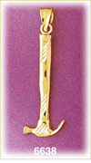 14K Gold 3D Hammer Charm