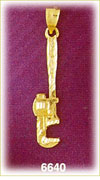14K Gold 3D Monkey Wrench Charm