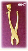 14K Gold 3D Moveable Pliers Charm