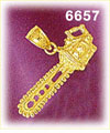 14K Gold Chain Saw Charm