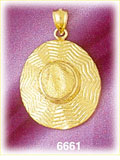 14K Gold 3D Gardening Hat Charm