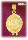 14K Gold Gardening Hat 3D Charm