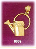14K Gold Watering Can Charm