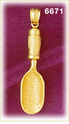 14K Gold 3D Gardening Hand Shovel Charm