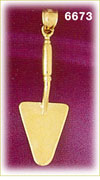 14K Gold 3D Gardening Trowel Charm