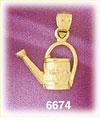 14K Gold Gardening Water Can Charm